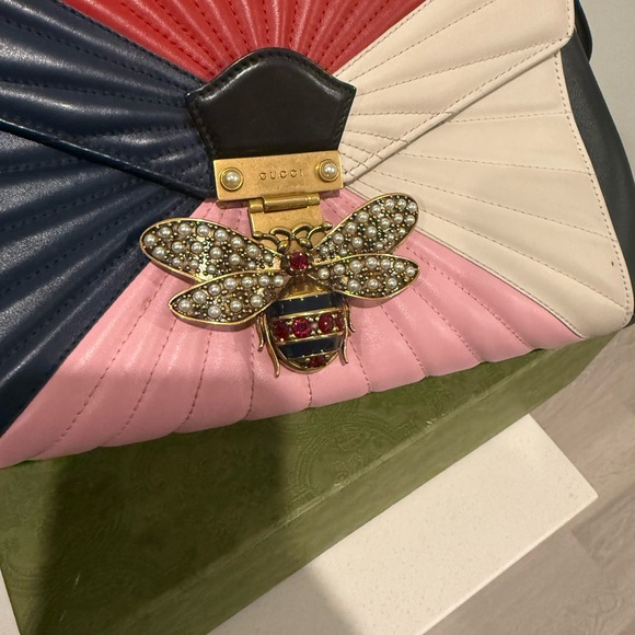 Gucci Red, Navy, Cream, and Pink Shoulder Bag - Picture 7 of 15